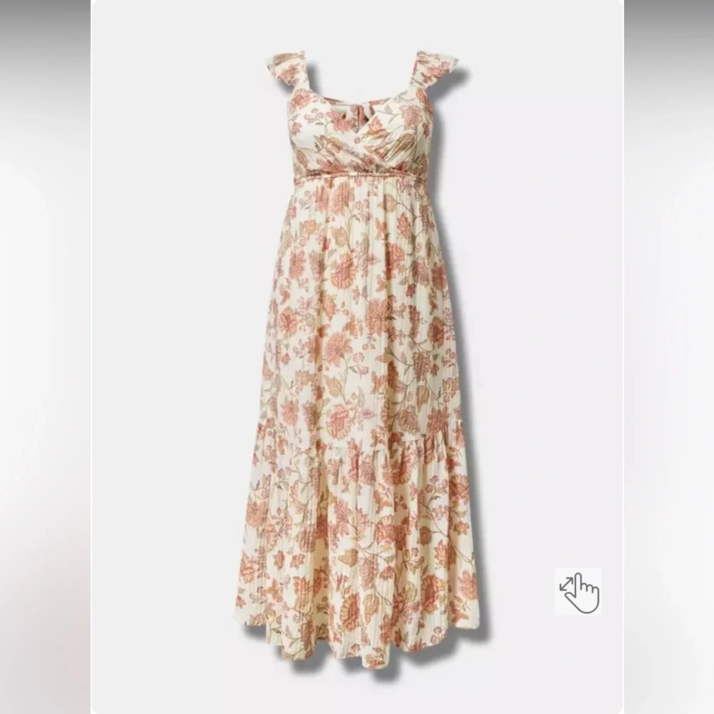 Torrid spring Floral Maxi ruffle sleeve surplice Dress NWT - Picture 2 of 4